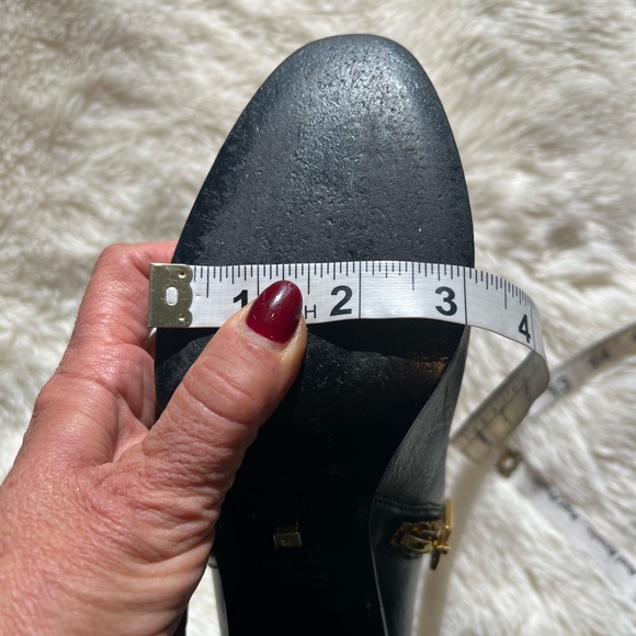 KAT MACONIE Black Leather Ankle Boots W/Gold Accent 3” Heel US6/EU37/ - Picture 12 of 15